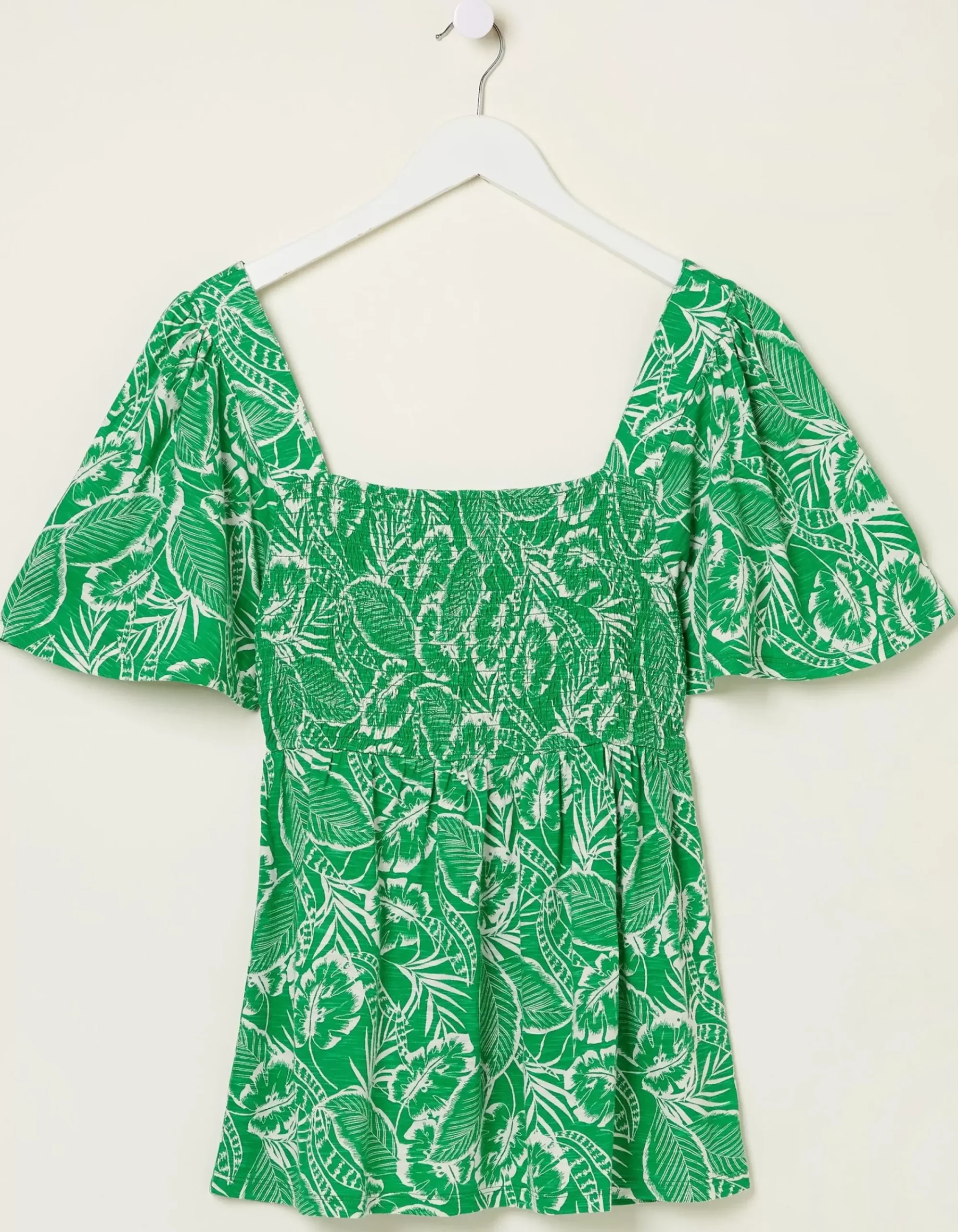 Women FatFace Tops & T-Shirts|Lucia Tropical Leaf Top