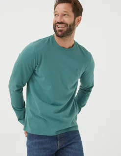 Men FatFace T-Shirts|Lulworth Long Sleeve T-Shirt