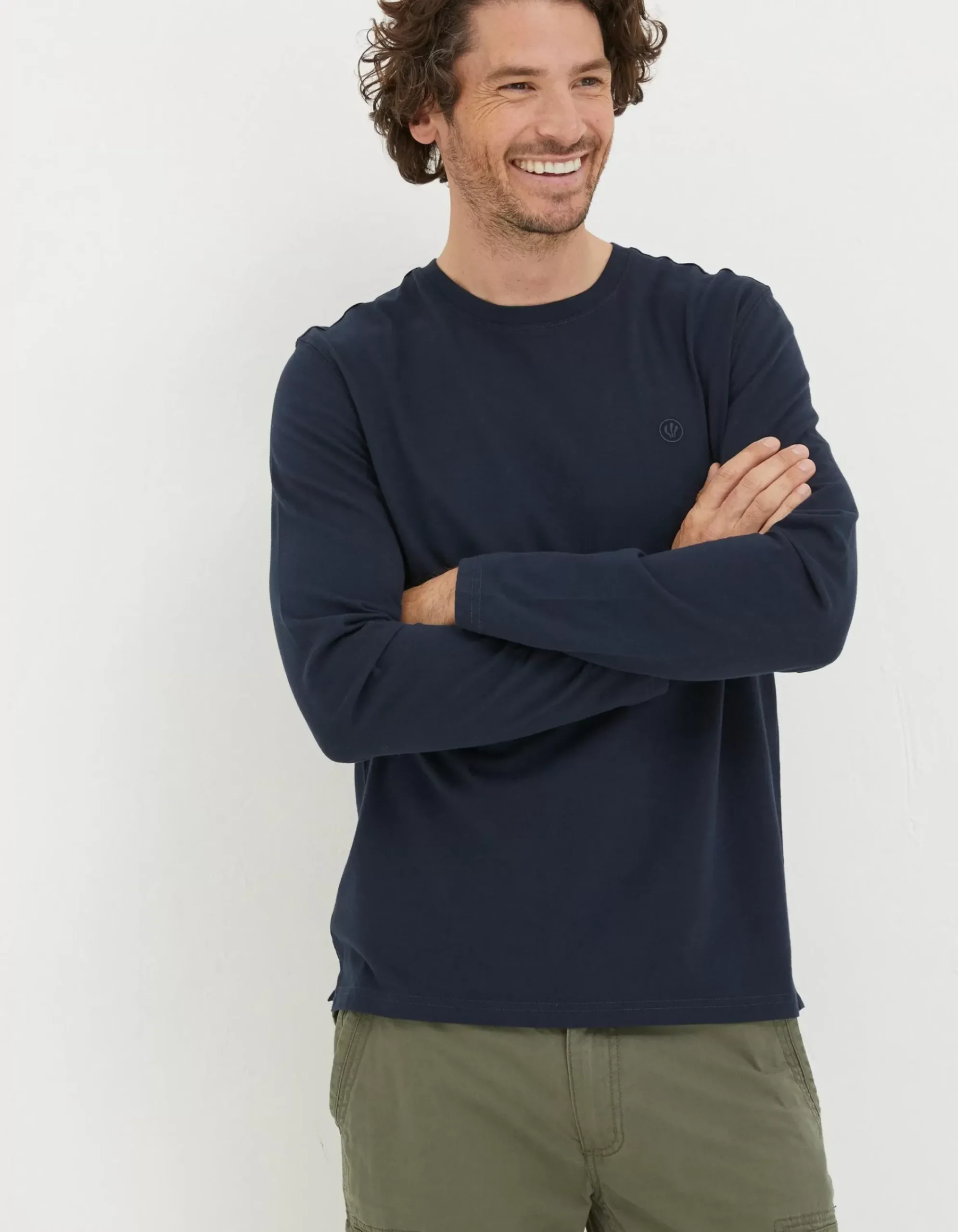 Men FatFace T-Shirts|Lulworth Long Sleeve T-Shirt
