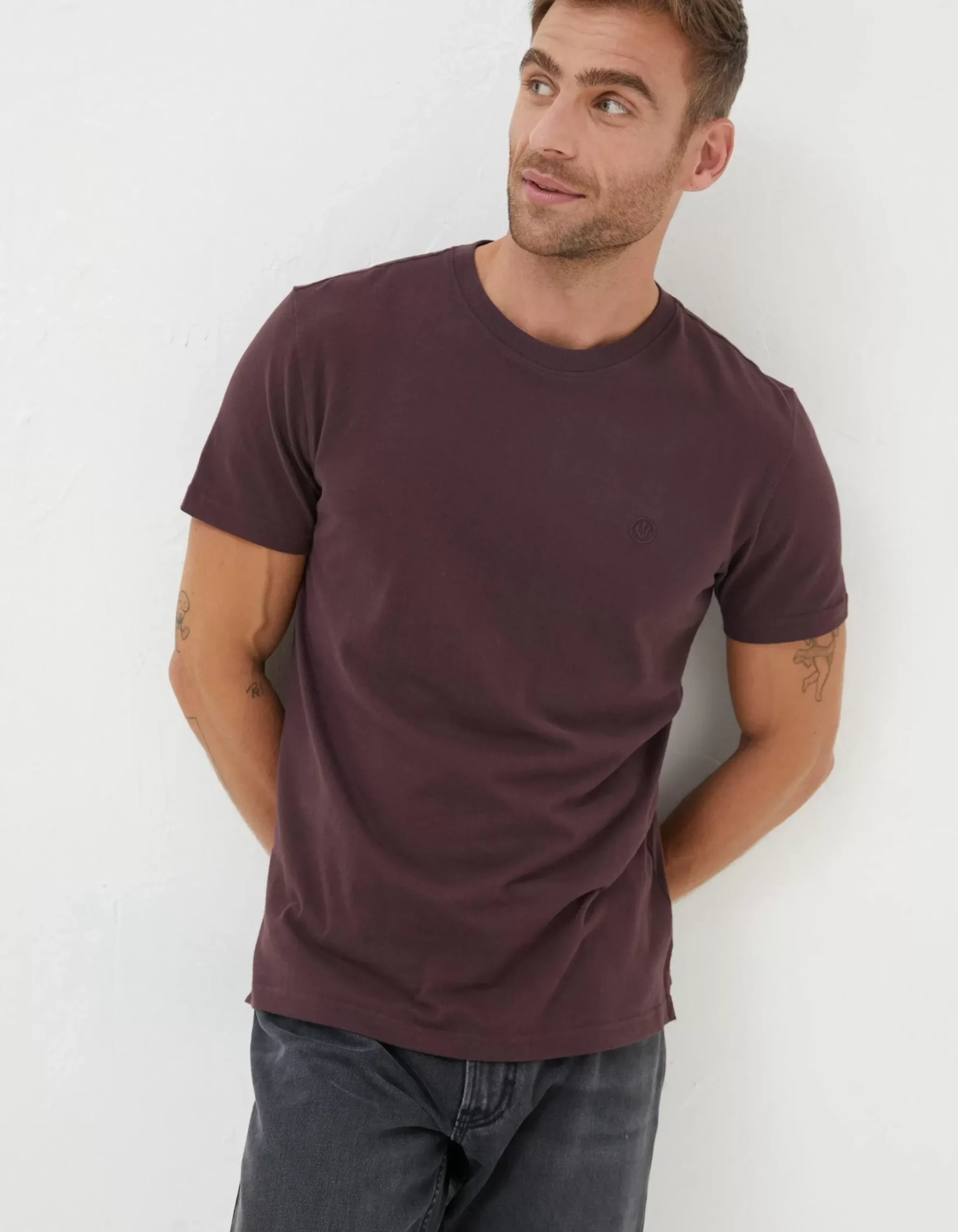 Men FatFace T-Shirts|Lulworth Organic Cotton Crew T-Shirt