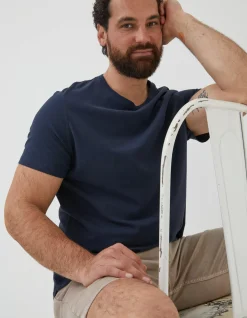 Men FatFace T-Shirts|Lulworth Organic Cotton Crew T-Shirt