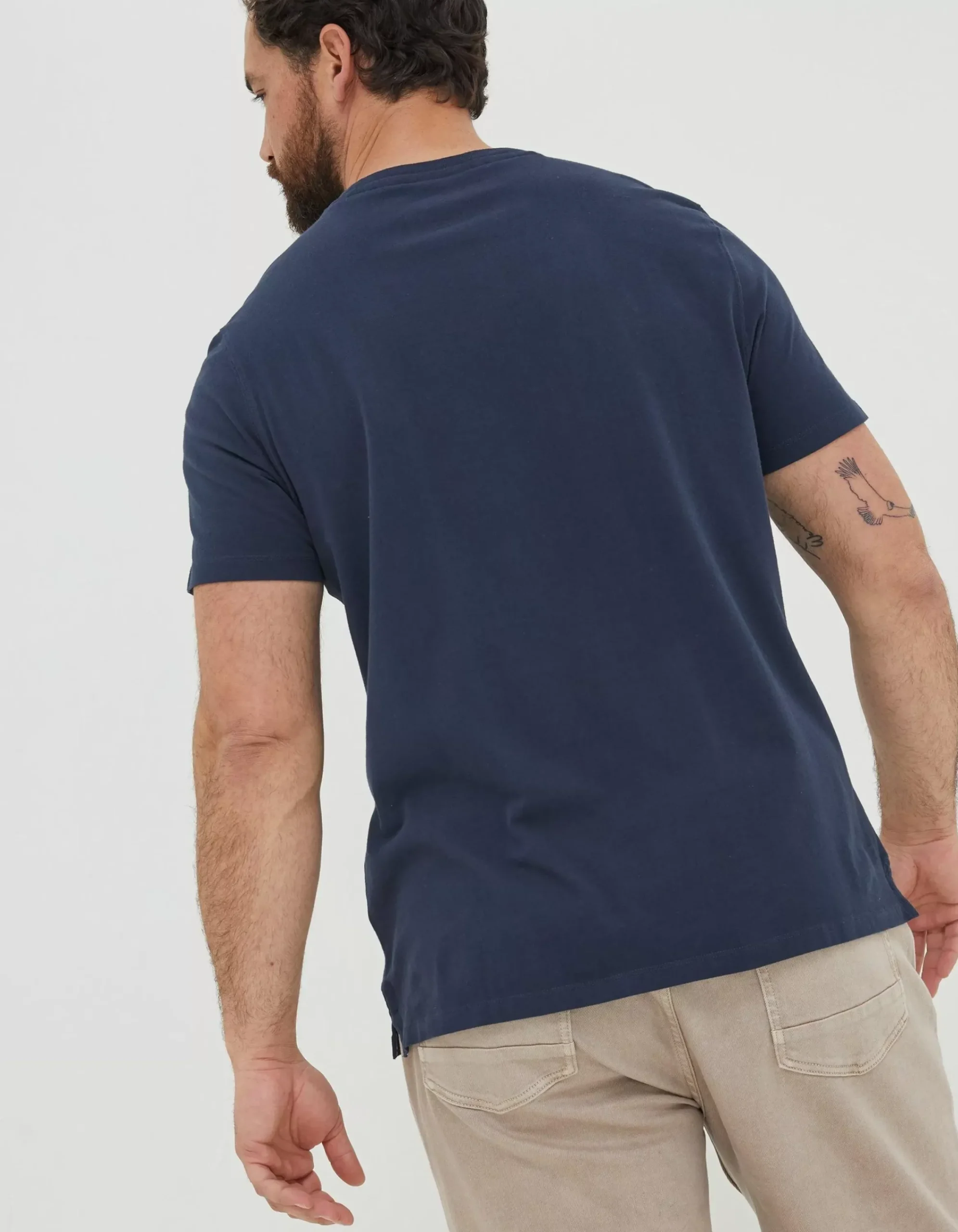 Men FatFace T-Shirts|Lulworth Organic Cotton Crew T-Shirt