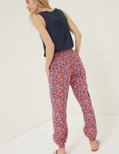 Women FatFace Trousers & Leggings|Lyme Woodblock Cuffed Trousers