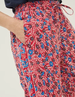 Women FatFace Trousers & Leggings|Lyme Woodblock Cuffed Trousers