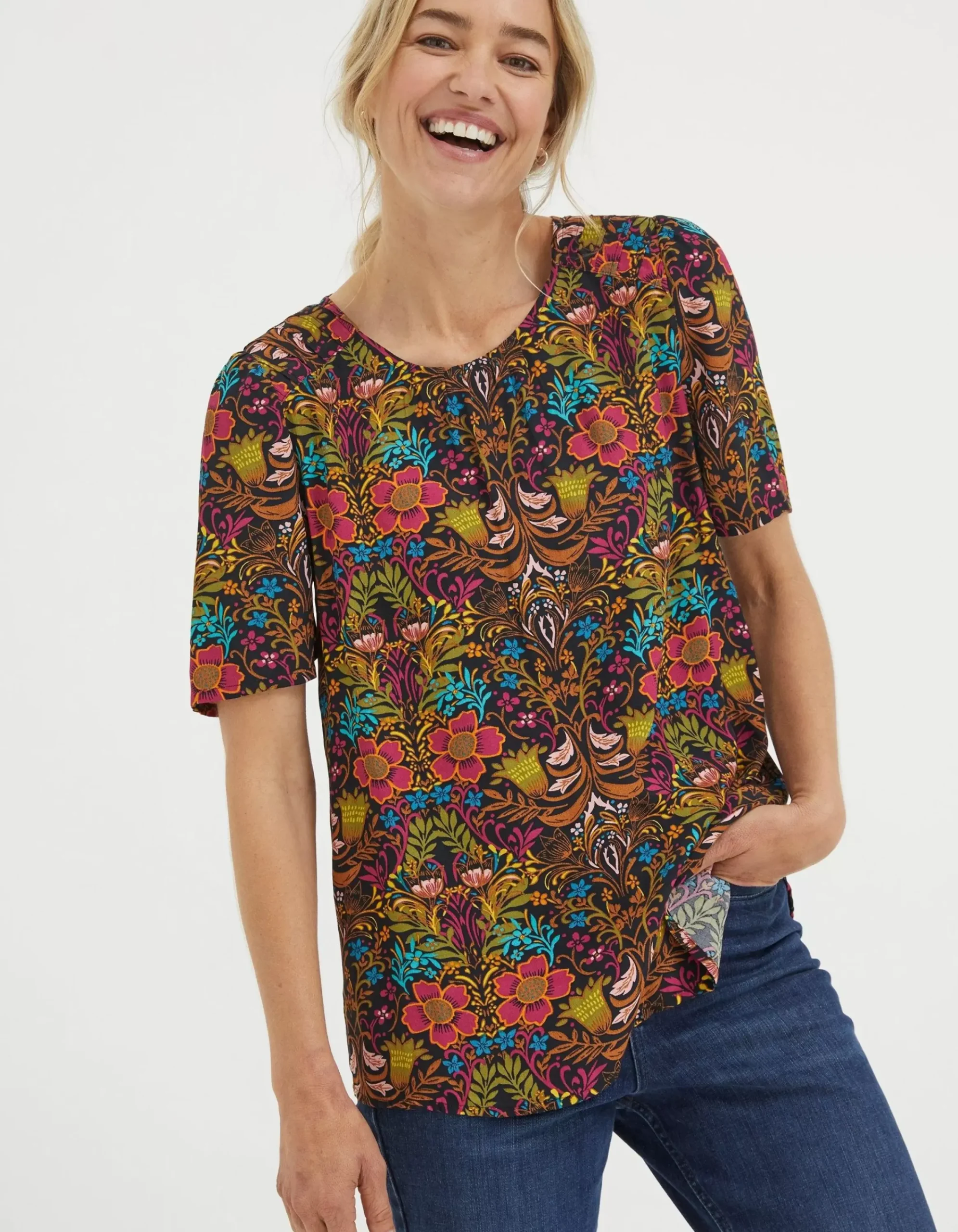 Women FatFace View All|Lyndy Art Floral Blouse