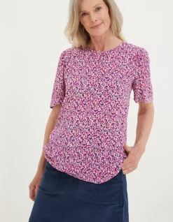 Women FatFace Shirts & Blouses|Lyndy Textured Animal Blouse