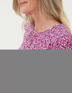 Women FatFace Shirts & Blouses|Lyndy Textured Animal Blouse