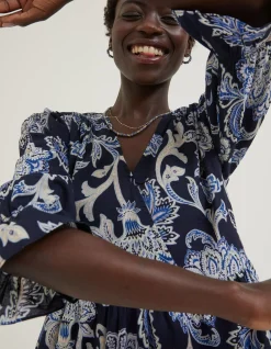 Women FatFace Dresses|Maddox Palace Floral Print Wrap Dress