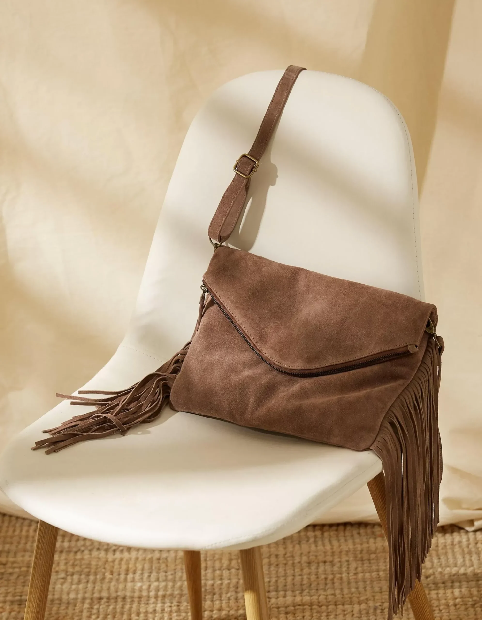 Women FatFace View All|Maelie Tassel Suede Crossbody Bag