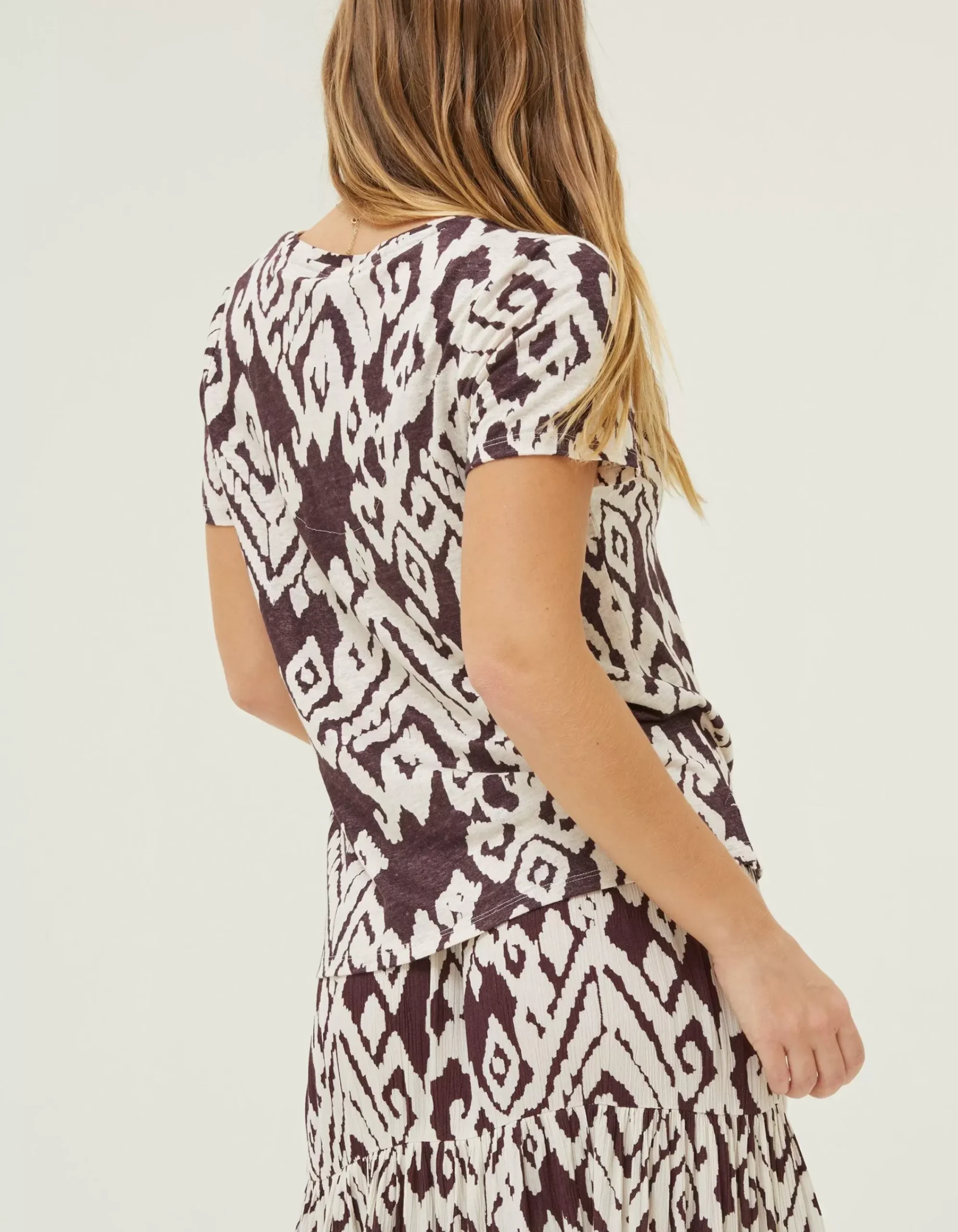 Women FatFace Tops & T-Shirts|Maggie Bold Ikat Linen T-Shirt