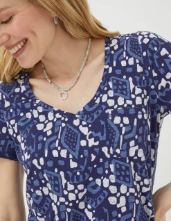 Women FatFace Tops & T-Shirts|Maggie Geo Batik T-Shirt
