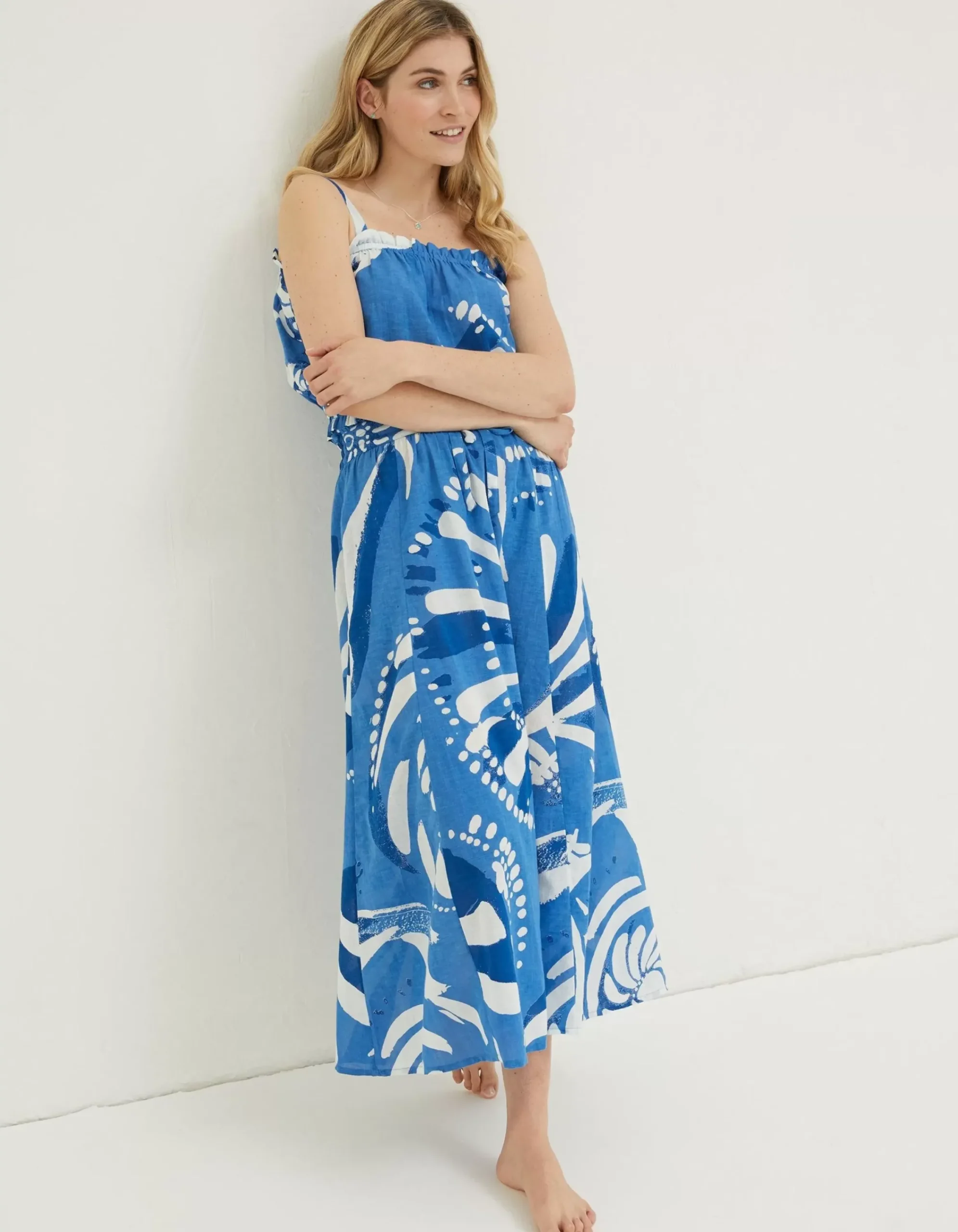 Women FatFace Skirts|Mcs Nora Painted Shell Maxi Skirt