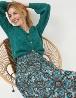 Women FatFace Skirts|Millie Mirrored Midi Skirt