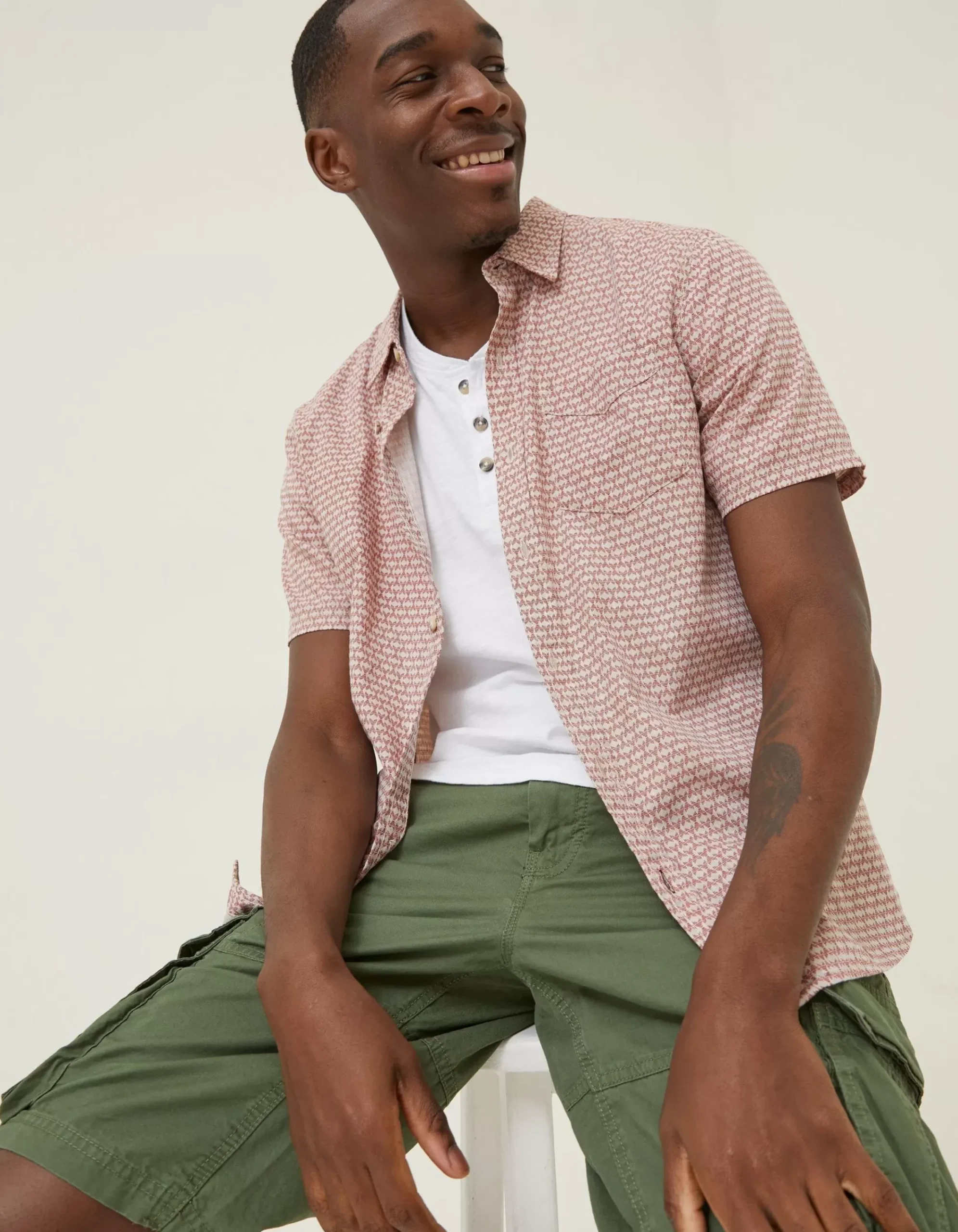 Men FatFace Shirts|Mini Geo Print Shirt