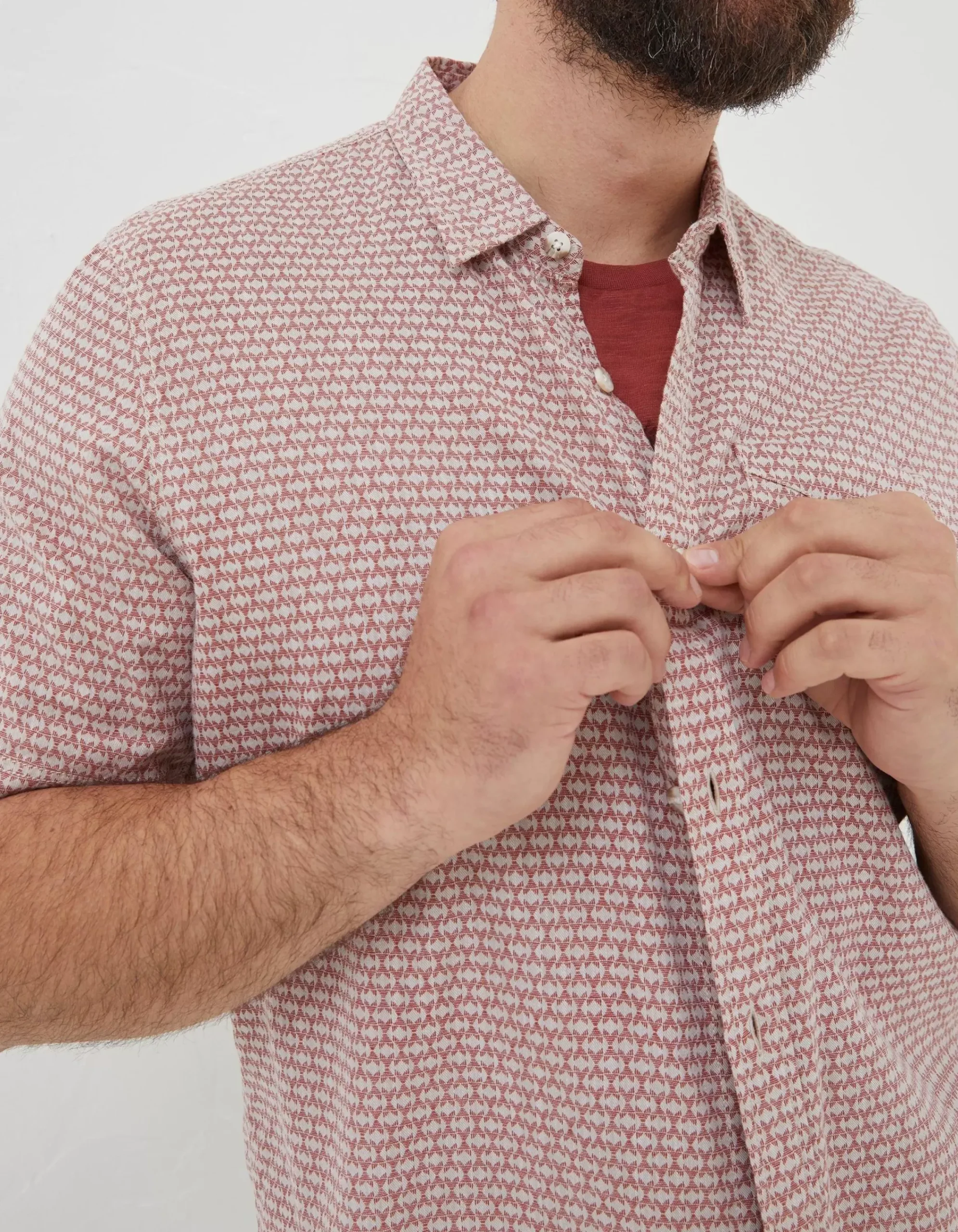 Men FatFace Shirts|Mini Geo Print Shirt