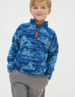 Boys FatFace View All|Mountains Microfleece Sweatshirt