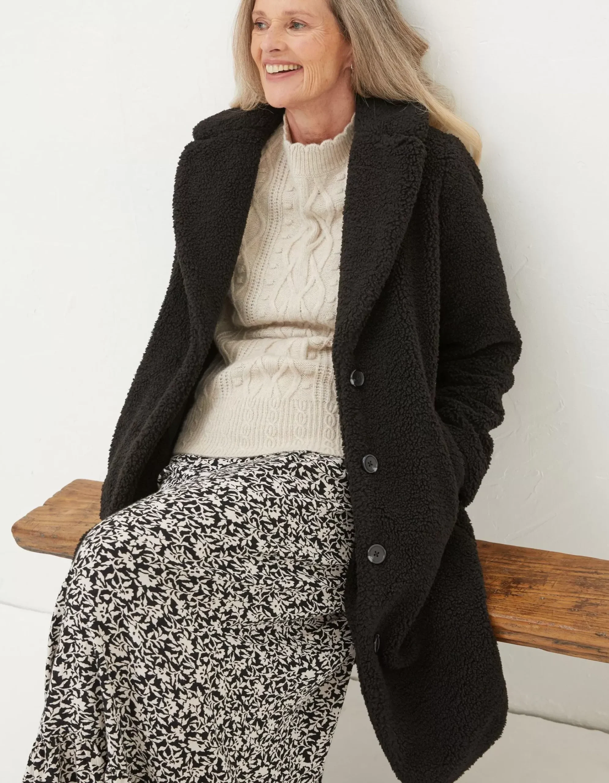 Women FatFace Coats & Jackets|Mylah Teddy Longline Coat