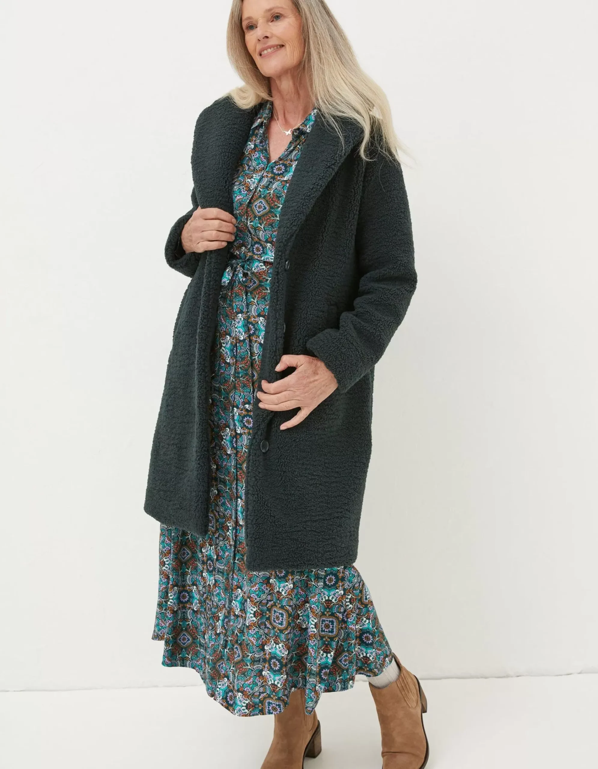 Women FatFace Coats & Jackets|Mylah Teddy Longline Coat