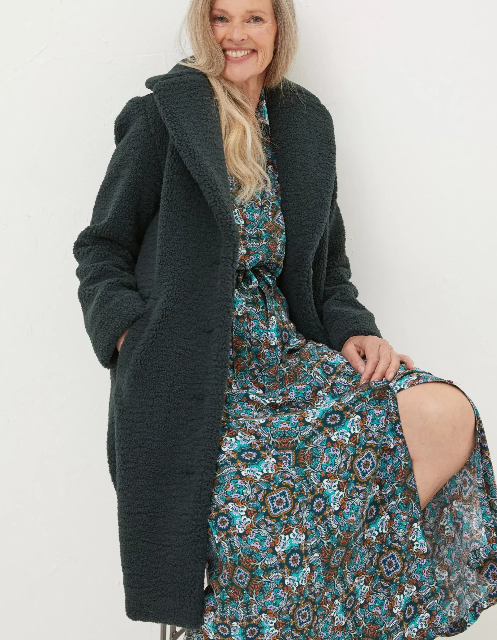 Women FatFace Coats & Jackets|Mylah Teddy Longline Coat