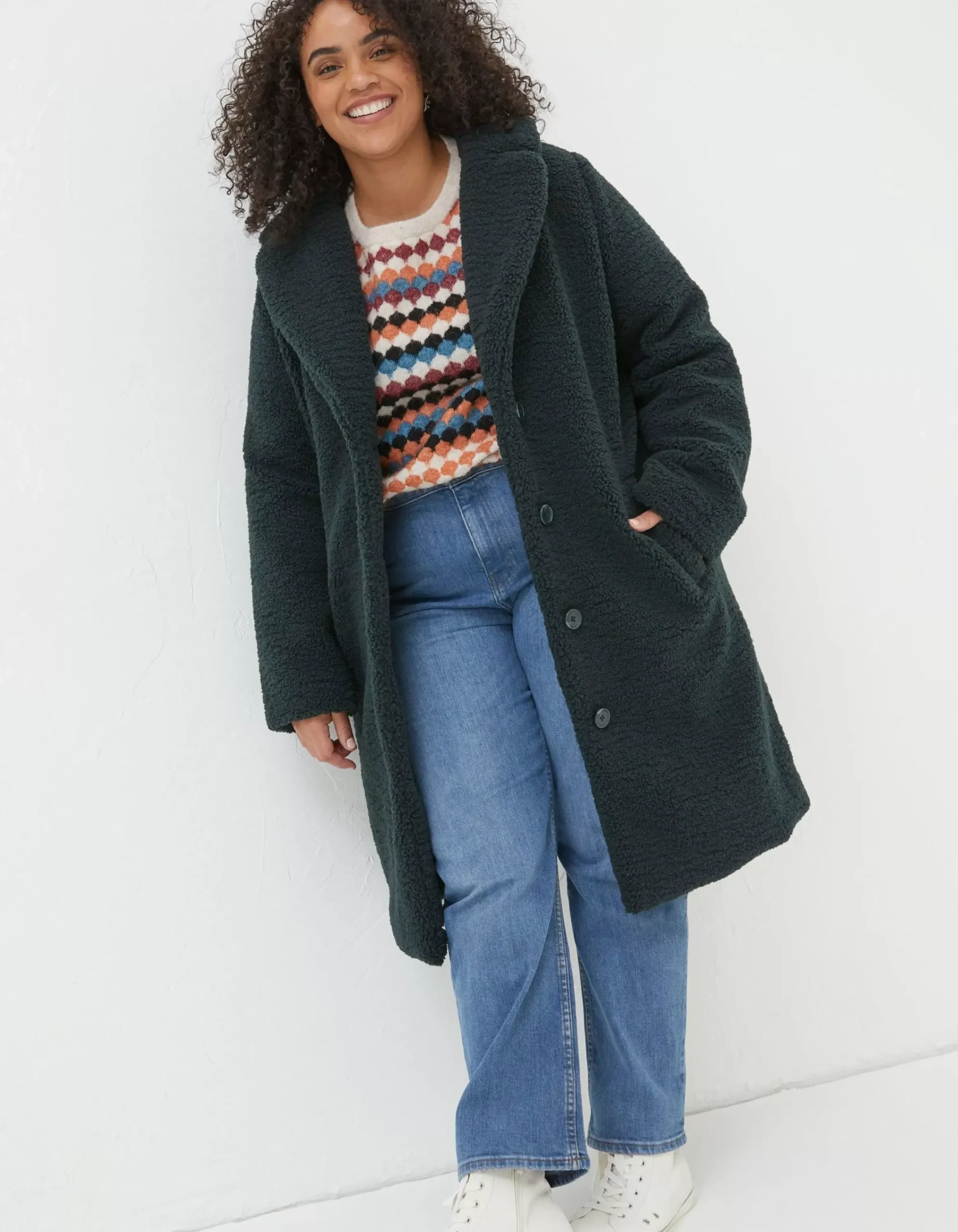 Women FatFace Coats & Jackets|Mylah Teddy Longline Coat