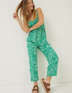 Women FatFace Jumpsuits & Playsuits|Natalie Tropical Leaf Jumpsuit