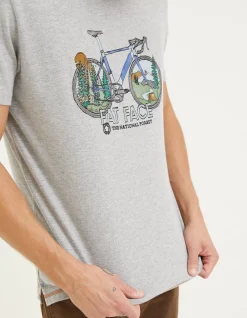 Men FatFace T-Shirts|National Forest Painted Bike T-Shirt