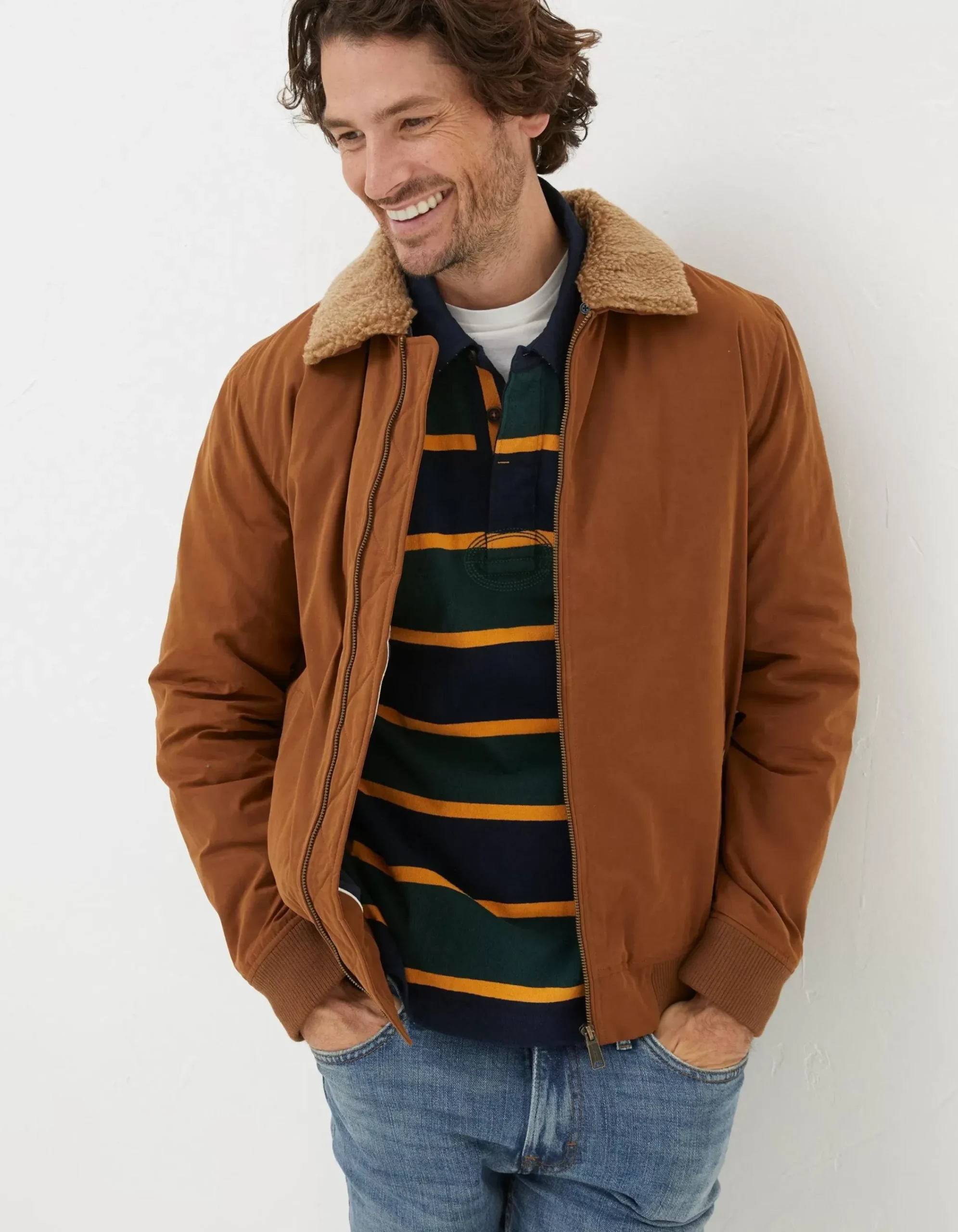 Men FatFace View All|Newlyn Cotton Bomber Jacket