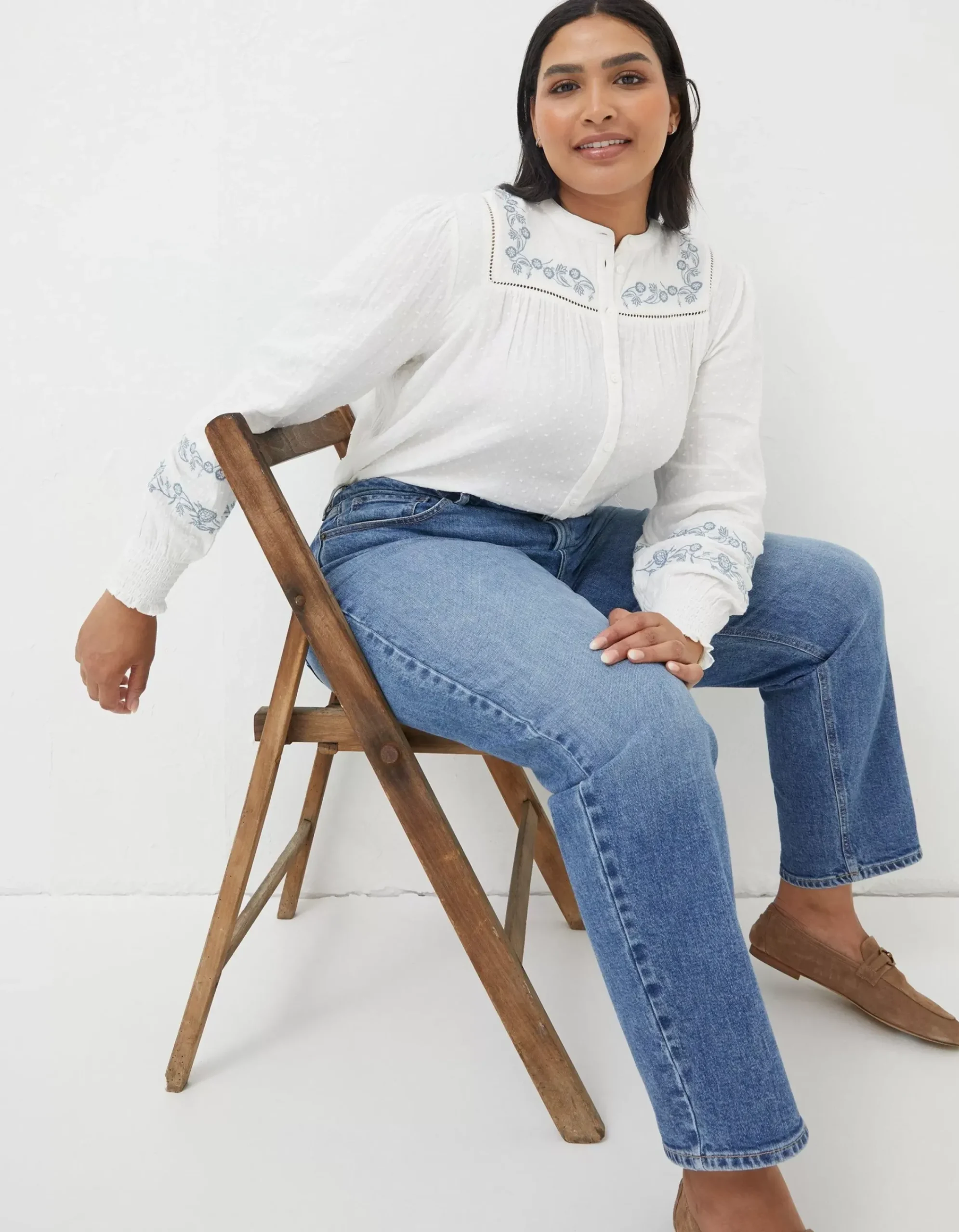 Women FatFace Shirts & Blouses|Nicole Embroidered Blouse