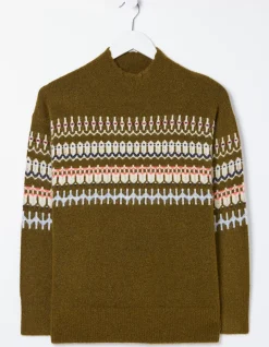 Women FatFace View All|Olive Fairisle Jumper