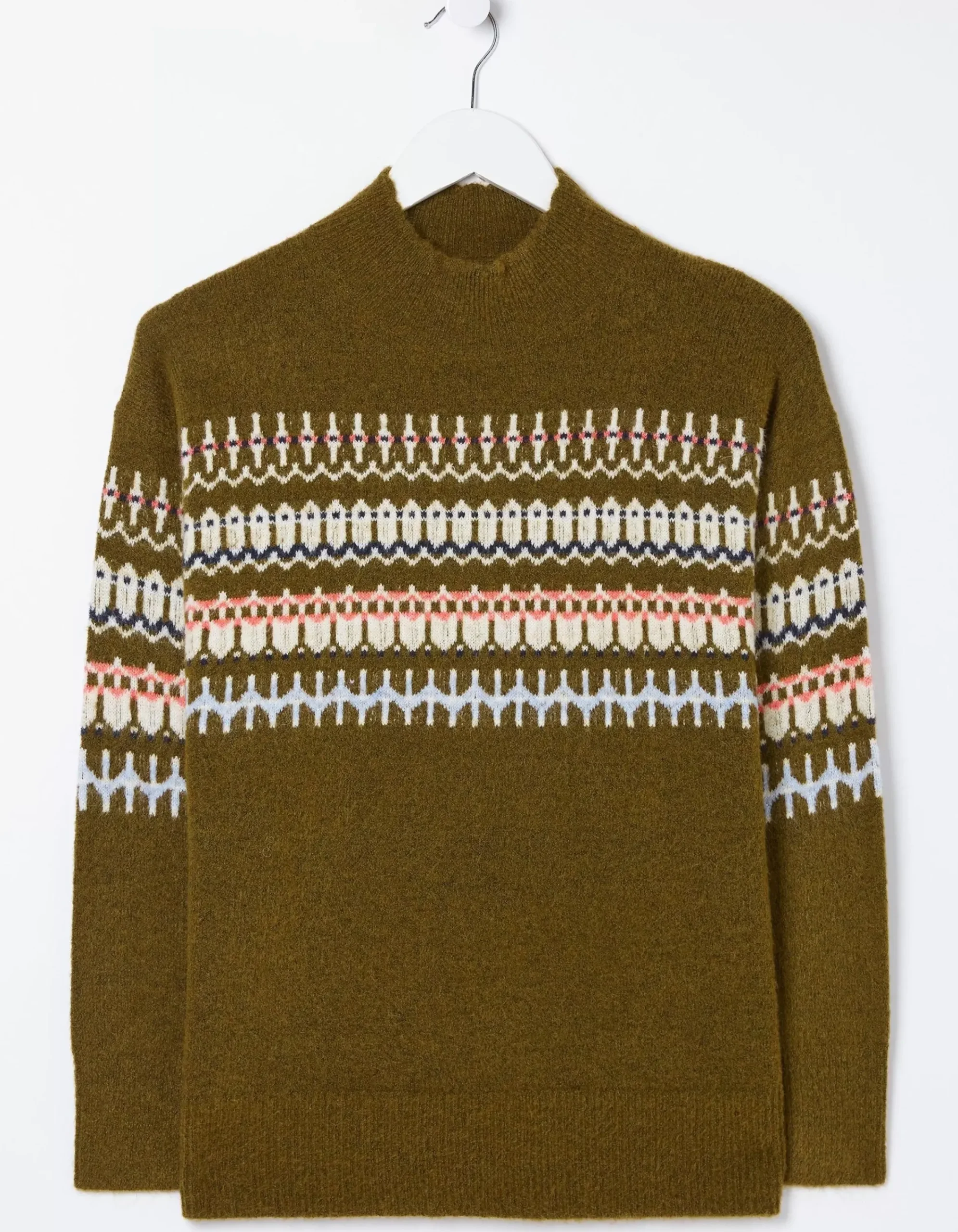Women FatFace View All|Olive Fairisle Jumper