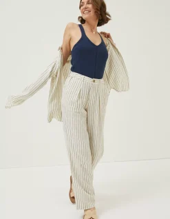 Women FatFace Shirts & Blouses|Olivia Stripe Linen Blend Shirt