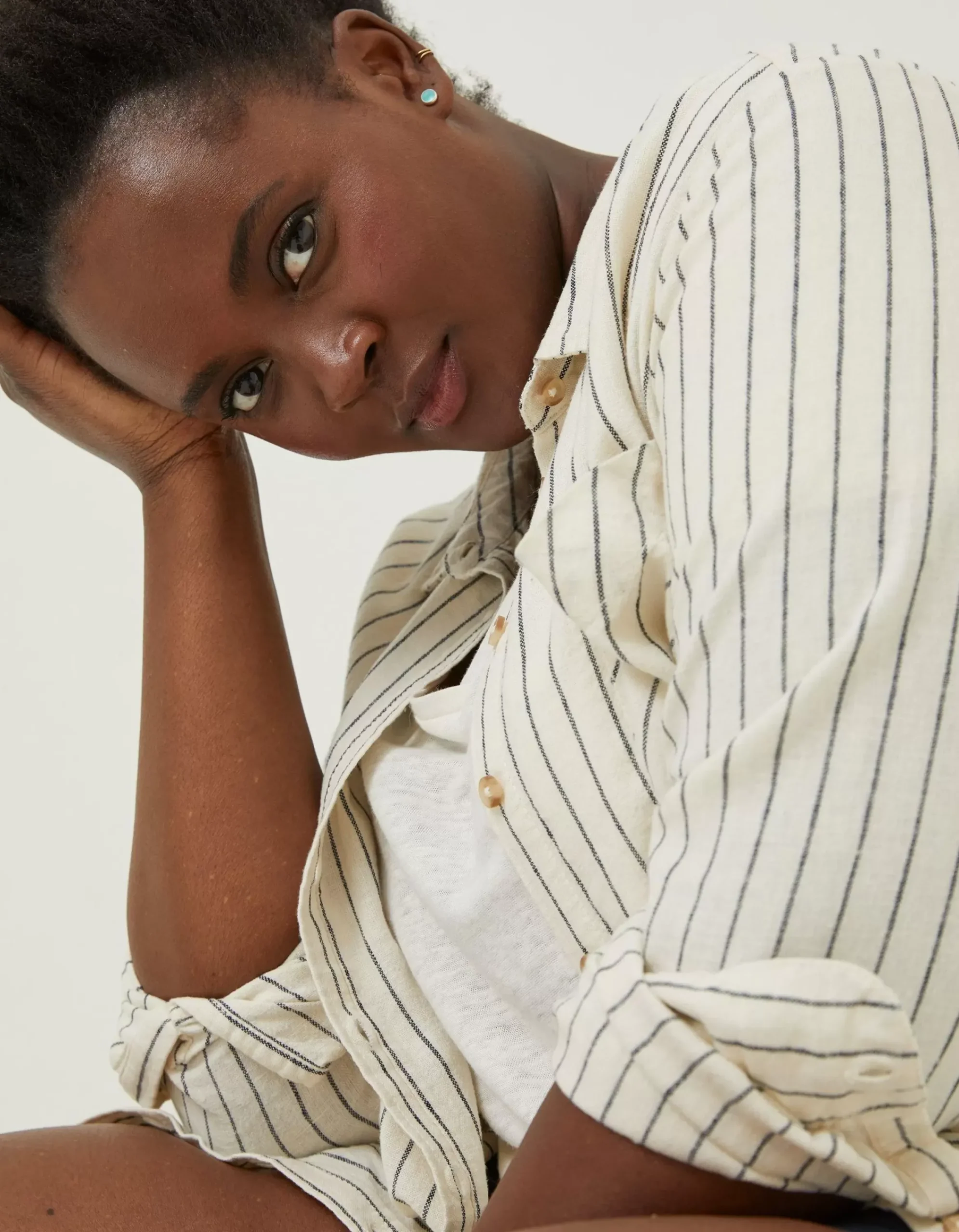 Women FatFace Shirts & Blouses|Olivia Stripe Linen Blend Shirt