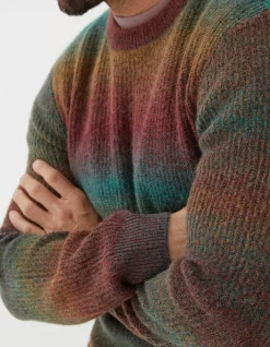 Men FatFace Knitwear|Ombre Crew Jumper