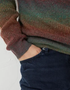 Men FatFace Knitwear|Ombre Crew Jumper