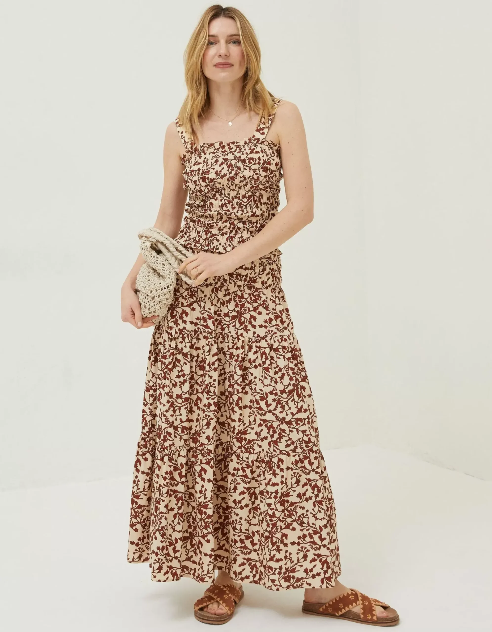 Women FatFace Shirts & Blouses|Oran Floral Smocked Cami Top