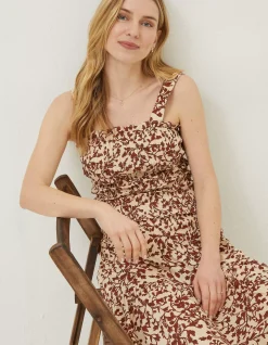 Women FatFace Shirts & Blouses|Oran Floral Smocked Cami Top