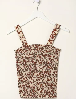 Women FatFace Shirts & Blouses|Oran Floral Smocked Cami Top
