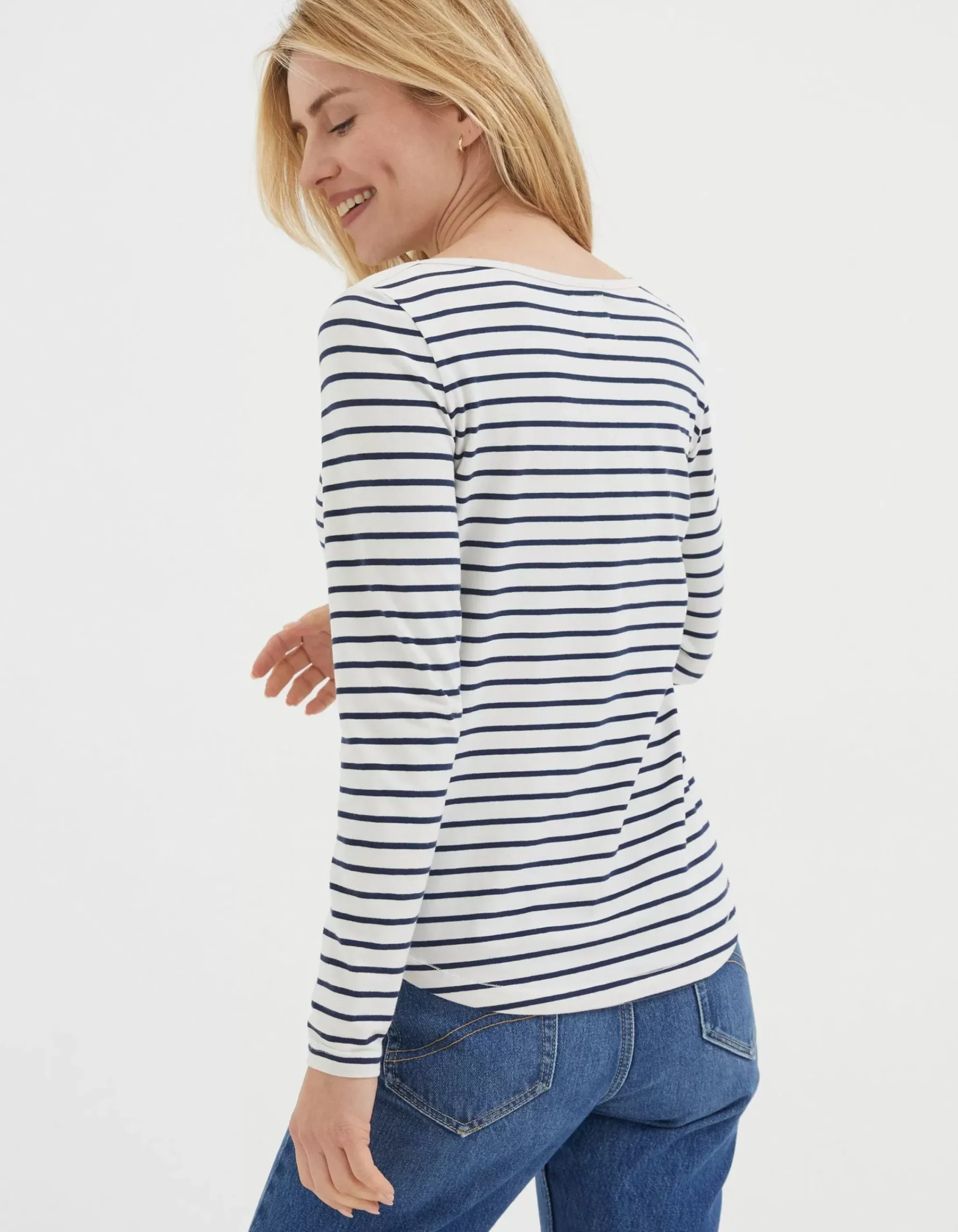Women FatFace Tops & T-Shirts|Organic Cotton Breton T Shirt