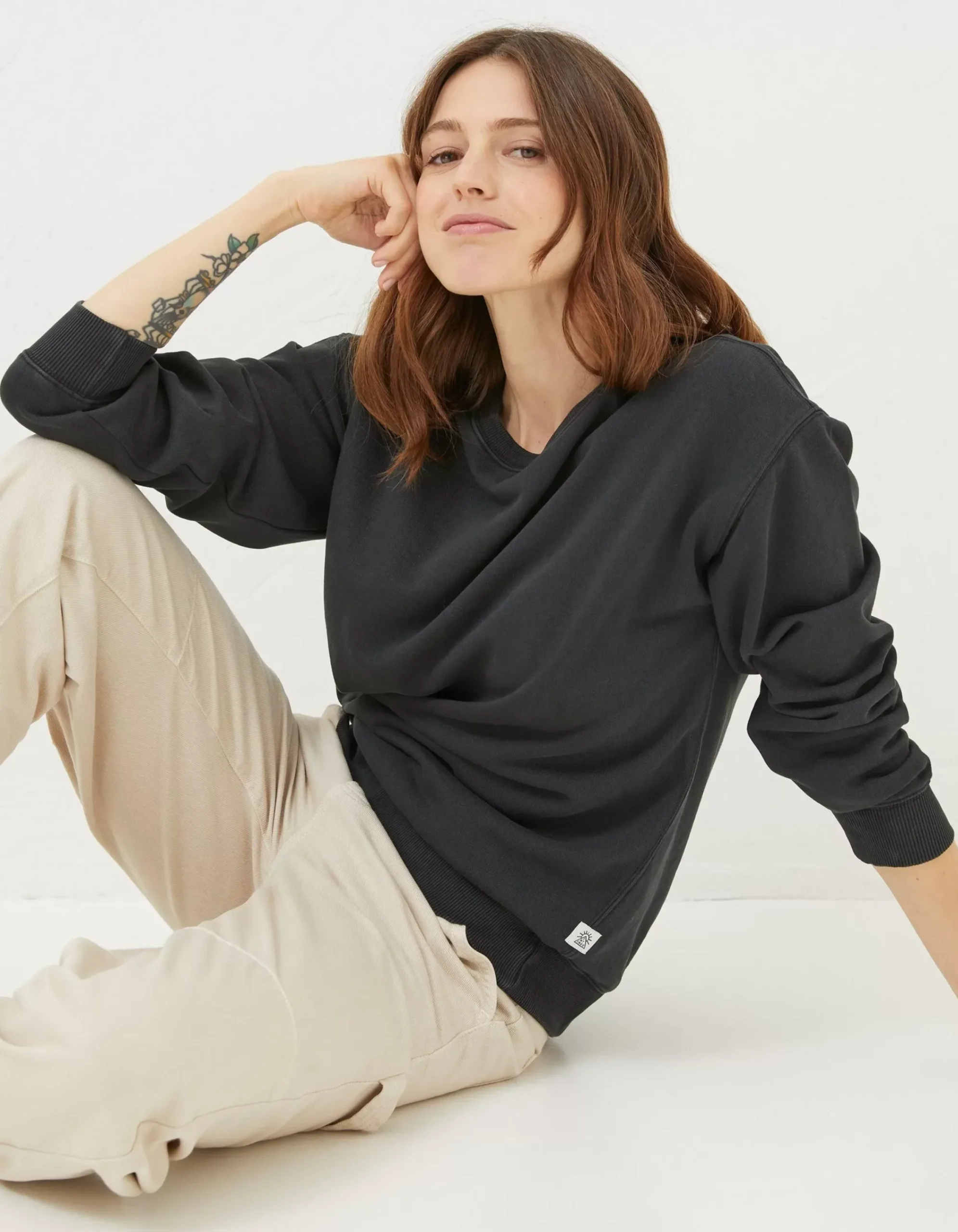 Women FatFace Sweatshirts & Hoodies|Organic Cotton Georgia Crew Sweatshirt