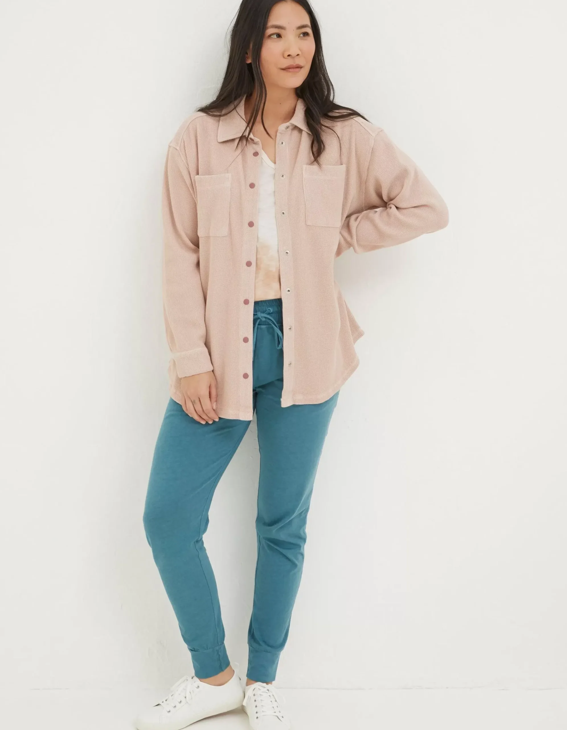 Women FatFace View All|Organic Cotton Liza Waffle Shirt
