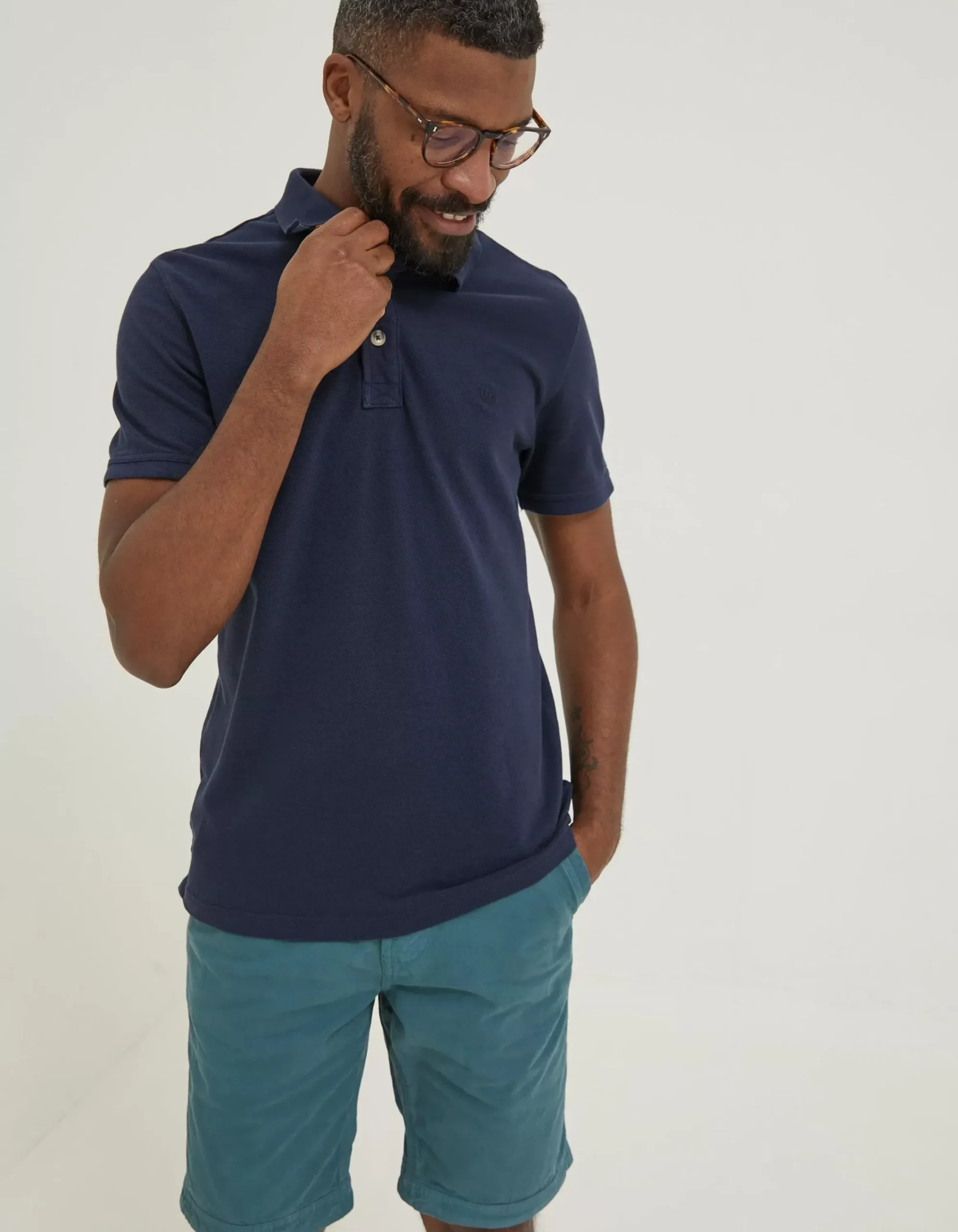 Men FatFace Polo Shirts|Organic Cotton Pique Polo