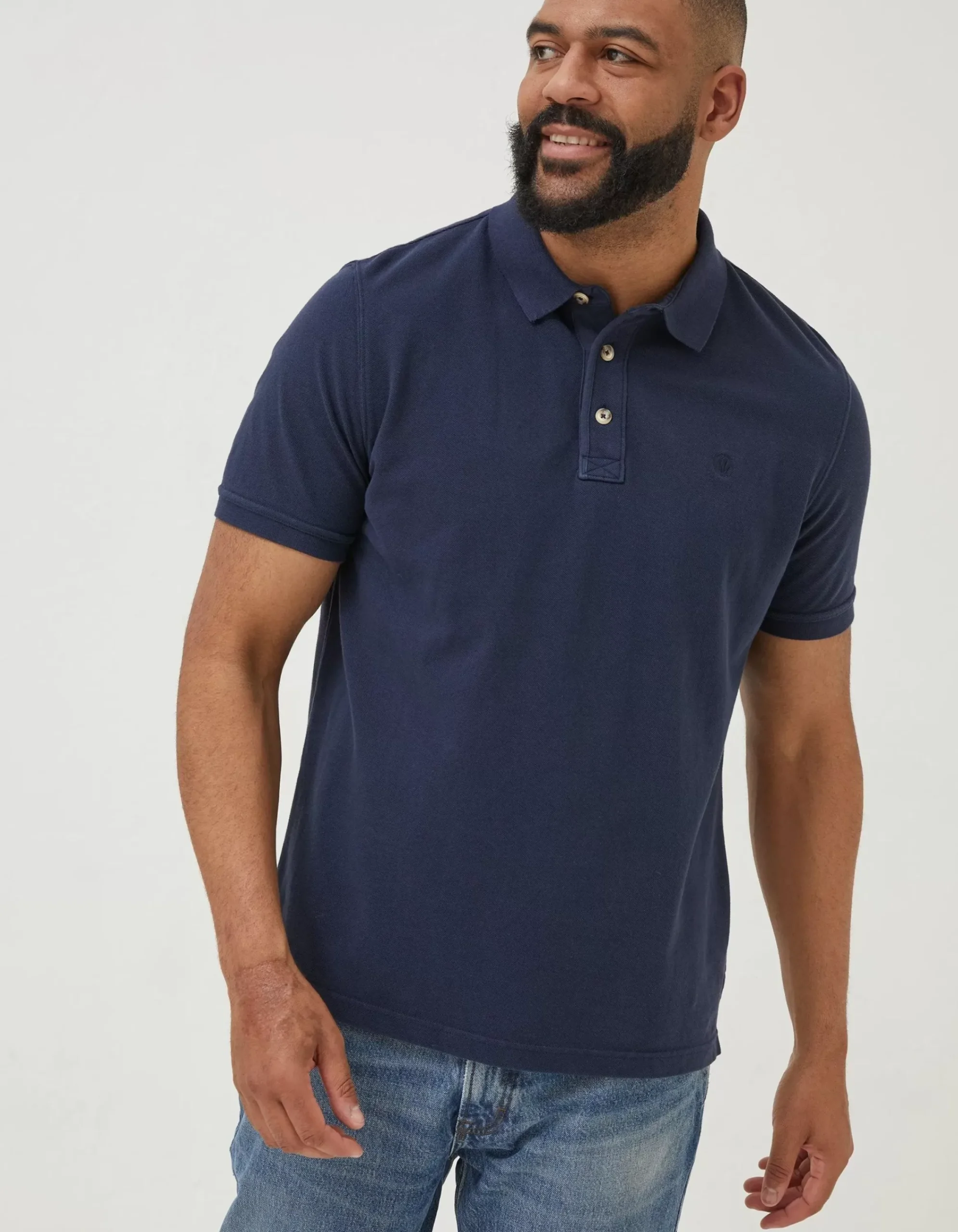 Men FatFace Polo Shirts|Organic Cotton Pique Polo