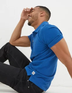 Men FatFace Polo Shirts|Organic Cotton Pique Polo
