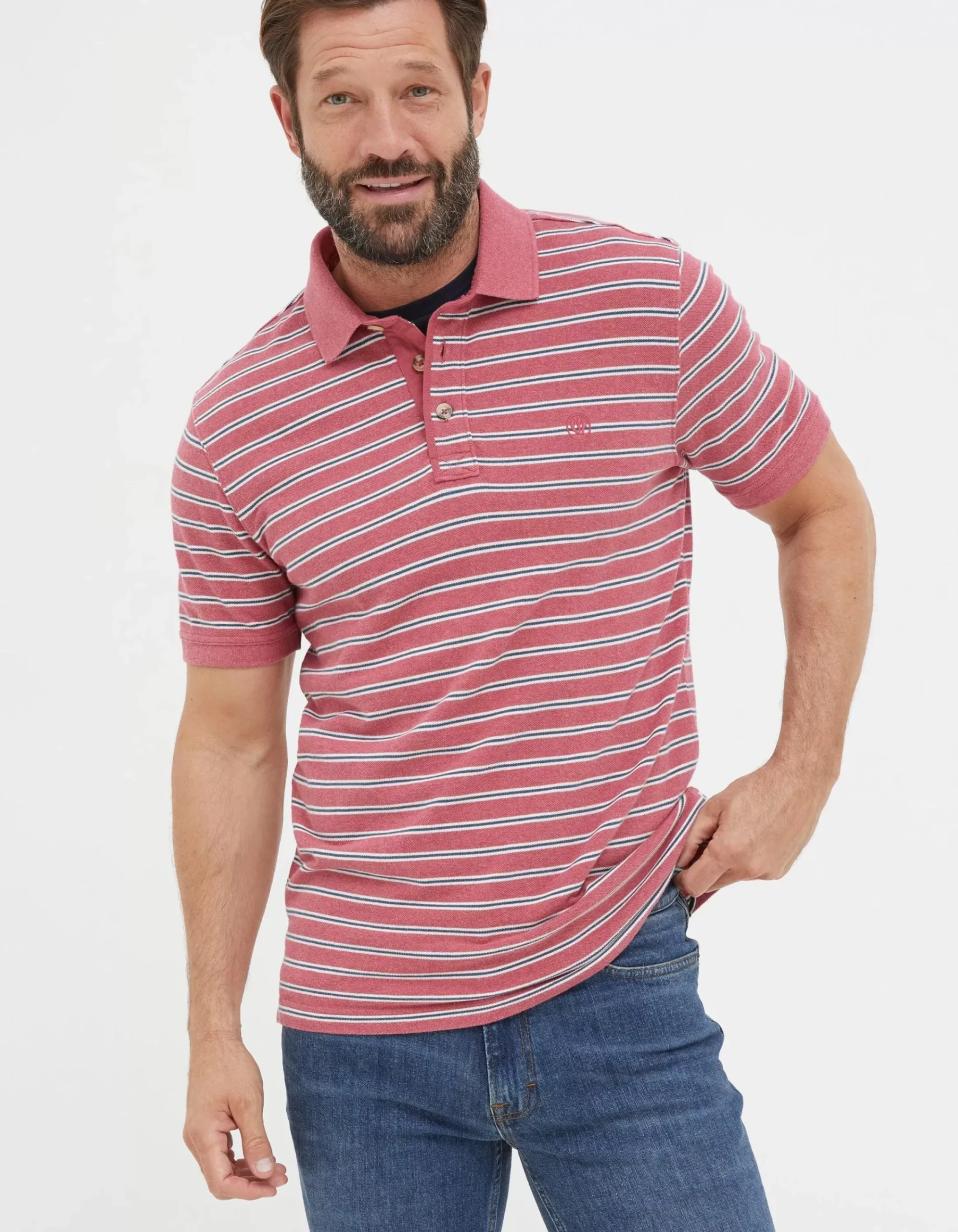 Men FatFace View All|Organic Cotton Stripe Polo