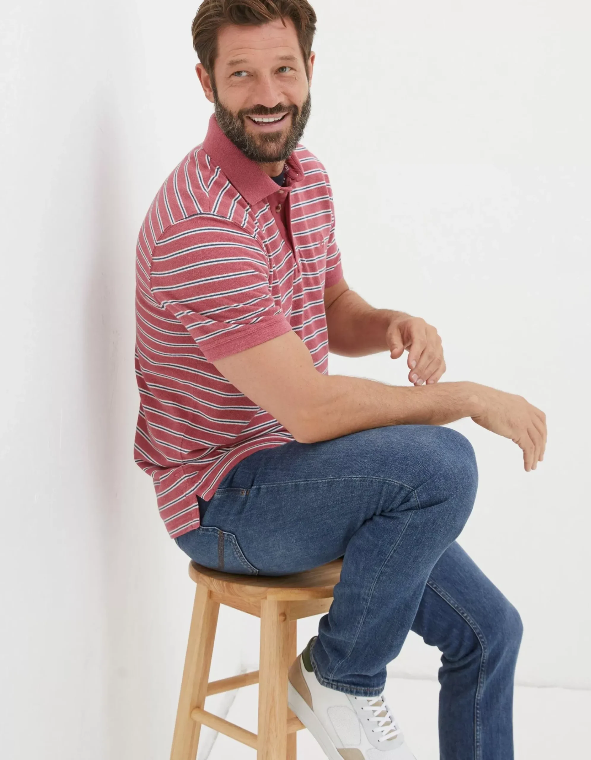 Men FatFace View All|Organic Cotton Stripe Polo