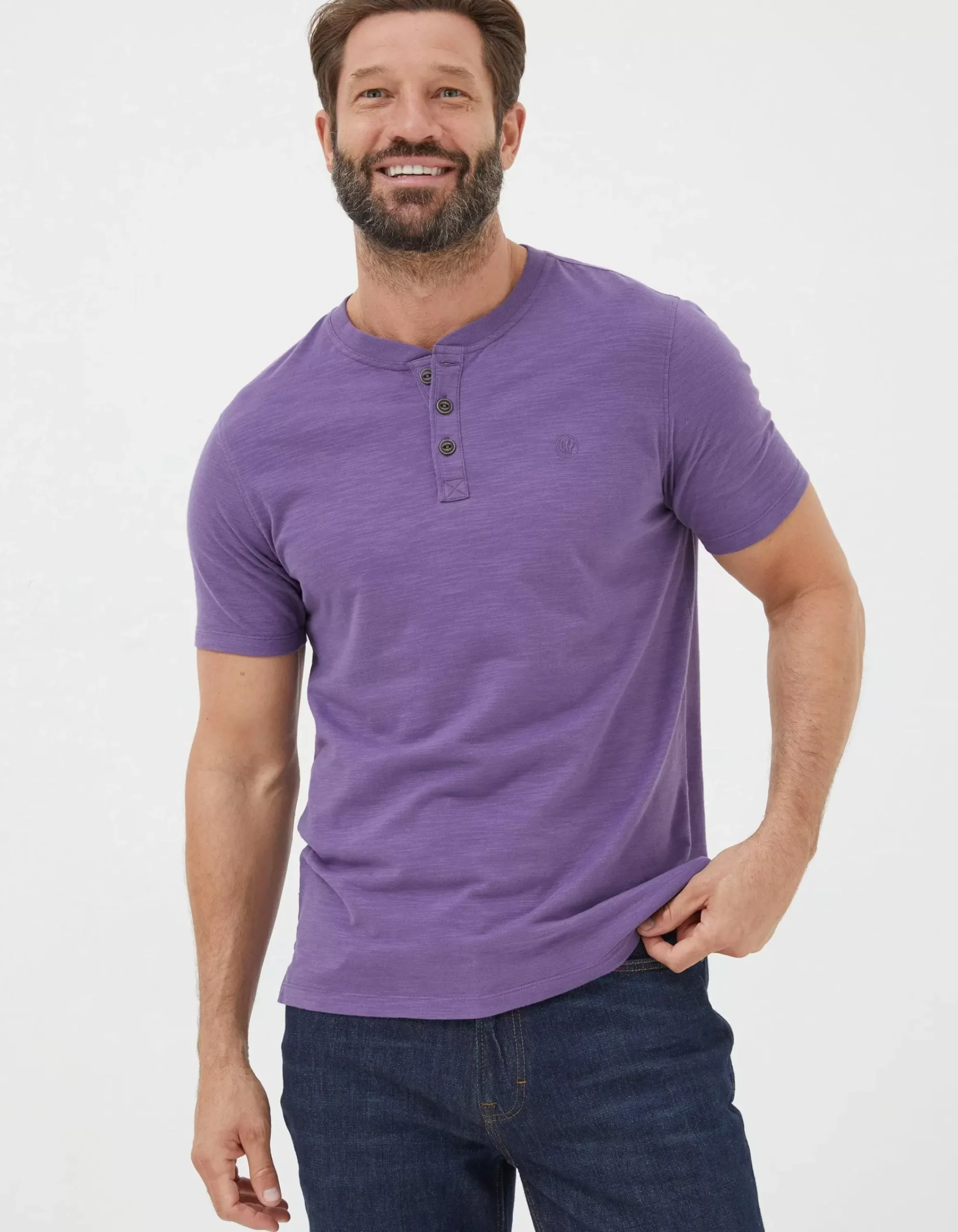 Men FatFace View All|Organic Cotton Woodside Slub Henley