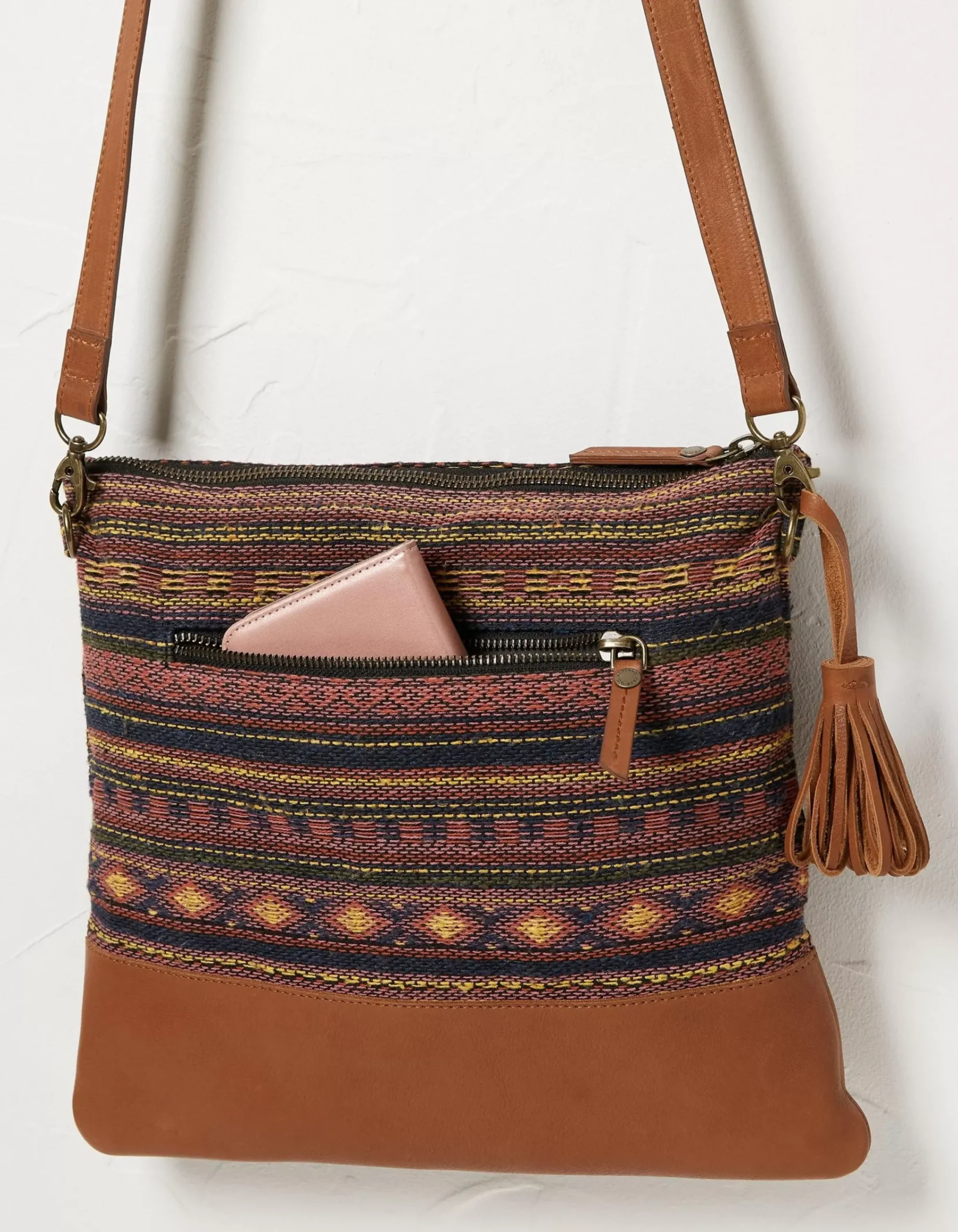 Women FatFace View All|Orla Woven Mix Crossbody Bag