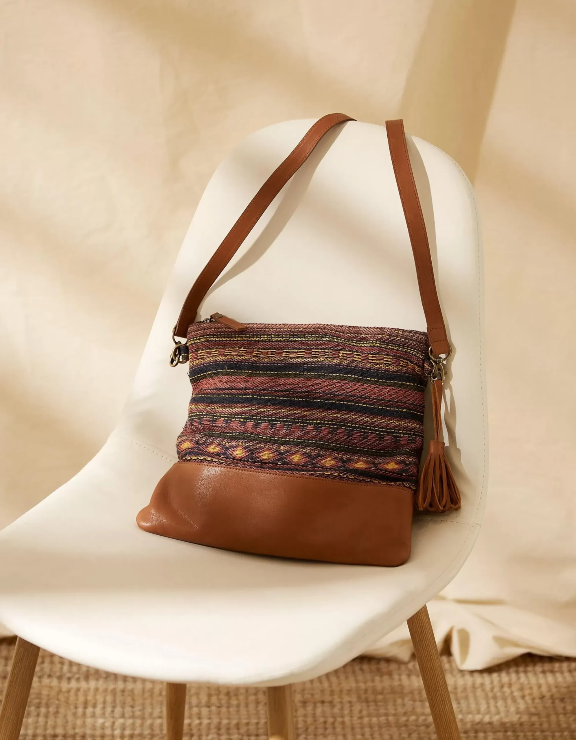 Women FatFace View All|Orla Woven Mix Crossbody Bag