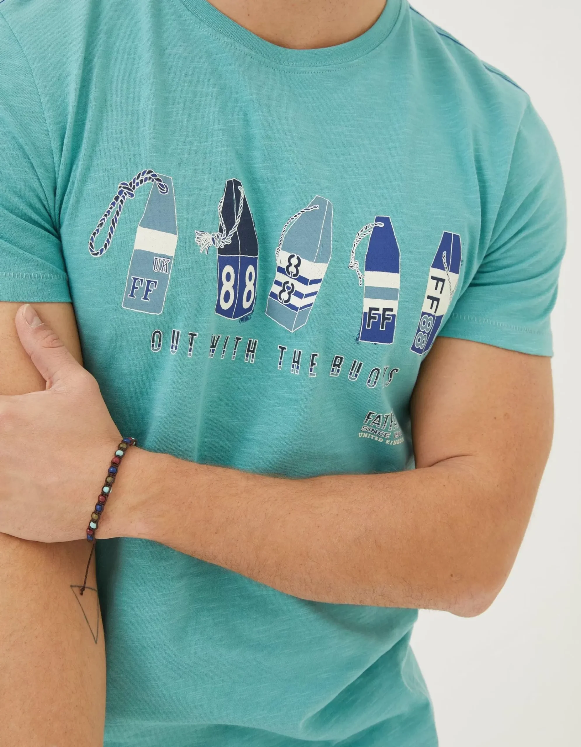 Men FatFace T-Shirts|Out With The Buoys T Shirt