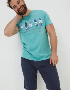 Men FatFace T-Shirts|Out With The Buoys T Shirt